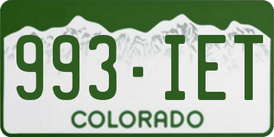 CO license plate 993IET