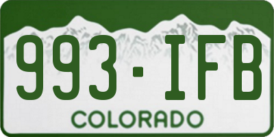 CO license plate 993IFB