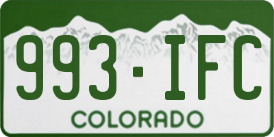 CO license plate 993IFC