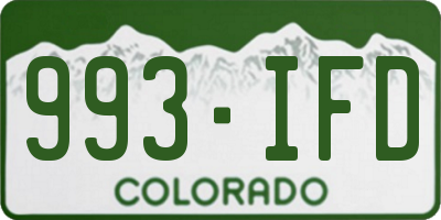 CO license plate 993IFD