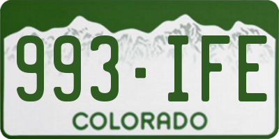 CO license plate 993IFE
