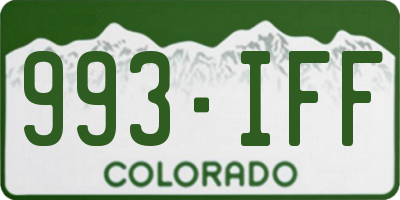 CO license plate 993IFF