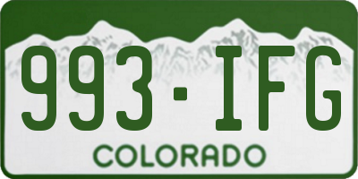 CO license plate 993IFG