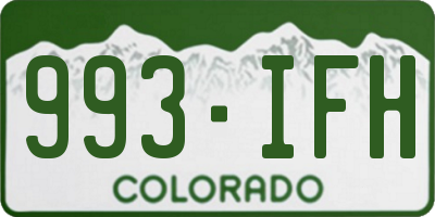CO license plate 993IFH