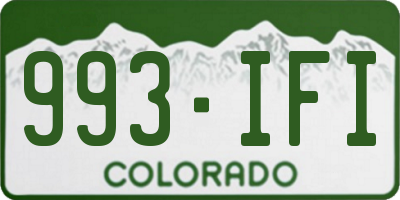 CO license plate 993IFI