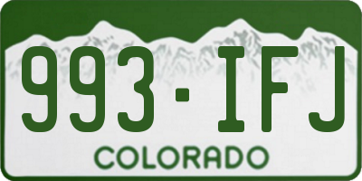CO license plate 993IFJ