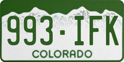 CO license plate 993IFK
