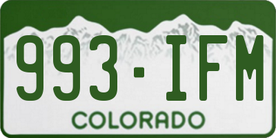 CO license plate 993IFM