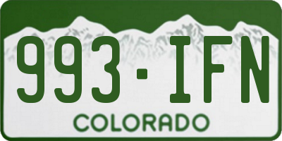 CO license plate 993IFN