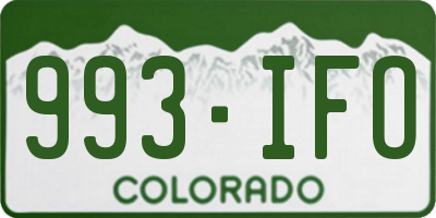 CO license plate 993IFO