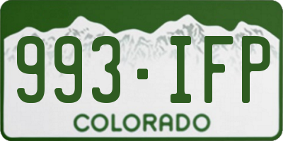 CO license plate 993IFP