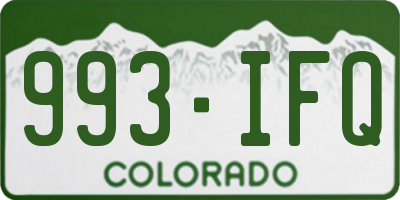 CO license plate 993IFQ
