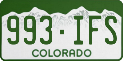 CO license plate 993IFS