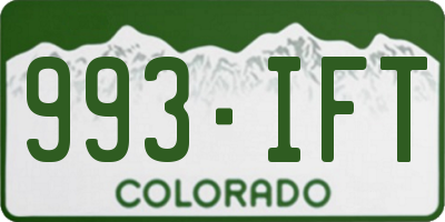 CO license plate 993IFT