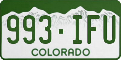 CO license plate 993IFU