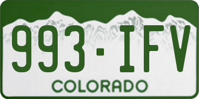 CO license plate 993IFV