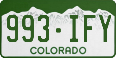 CO license plate 993IFY