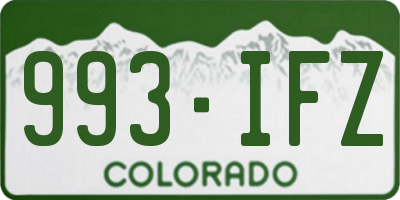 CO license plate 993IFZ