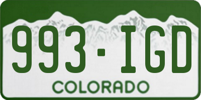 CO license plate 993IGD