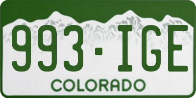CO license plate 993IGE