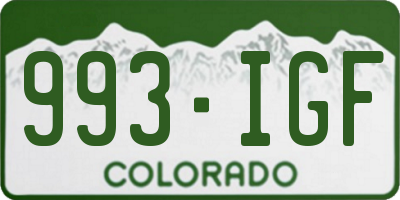 CO license plate 993IGF