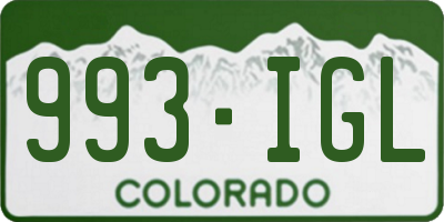 CO license plate 993IGL