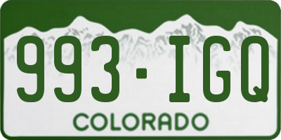 CO license plate 993IGQ