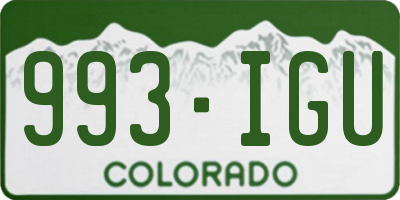 CO license plate 993IGU