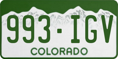 CO license plate 993IGV