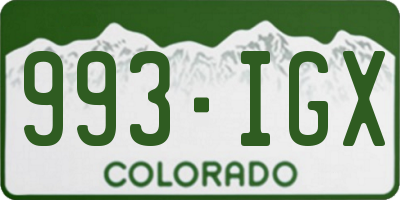 CO license plate 993IGX