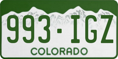 CO license plate 993IGZ