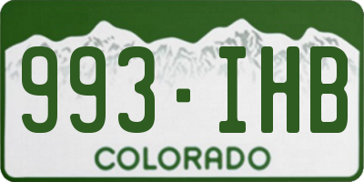 CO license plate 993IHB