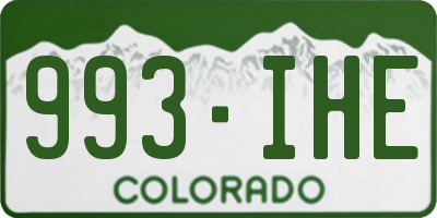 CO license plate 993IHE