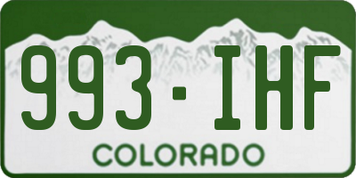 CO license plate 993IHF