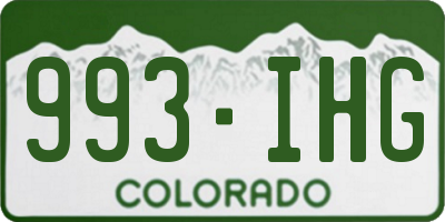 CO license plate 993IHG