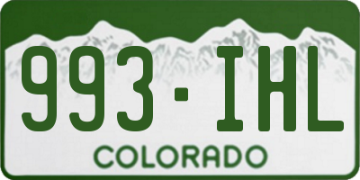 CO license plate 993IHL