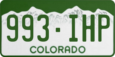 CO license plate 993IHP