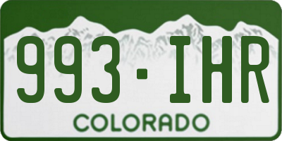 CO license plate 993IHR