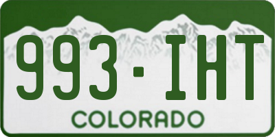 CO license plate 993IHT