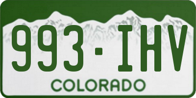 CO license plate 993IHV