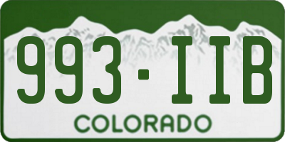 CO license plate 993IIB