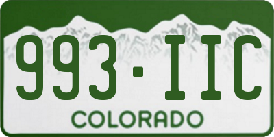CO license plate 993IIC