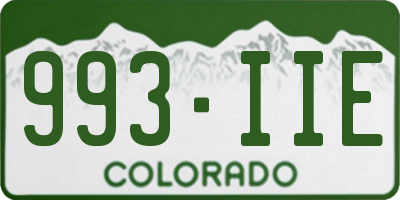 CO license plate 993IIE