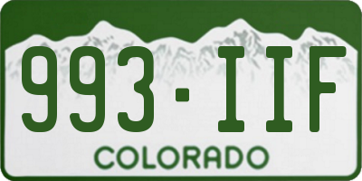 CO license plate 993IIF