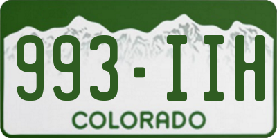 CO license plate 993IIH