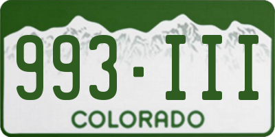 CO license plate 993III