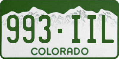 CO license plate 993IIL