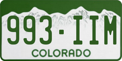CO license plate 993IIM