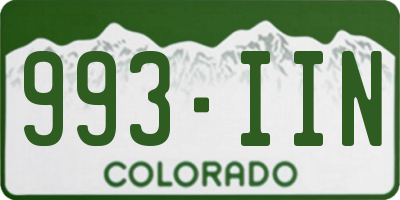 CO license plate 993IIN