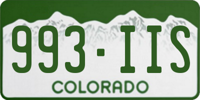 CO license plate 993IIS